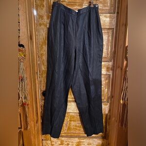 Valerie Stevens Black Linen Pants size Small